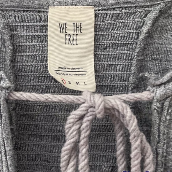 Free People We Are The Free Gray Tassel Tie Flowy Tunic Top XS - Picture 4 of 9